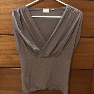 Anthropologie Taupe Short Sleeve Shirt.